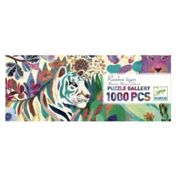 Puzzle gallery rainbow tiger 1000 pièces djeco