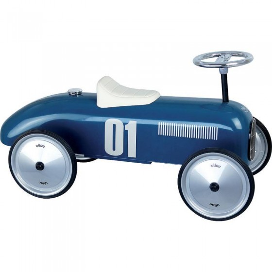 Porteur voiture bleu pétrole vintage Vilac