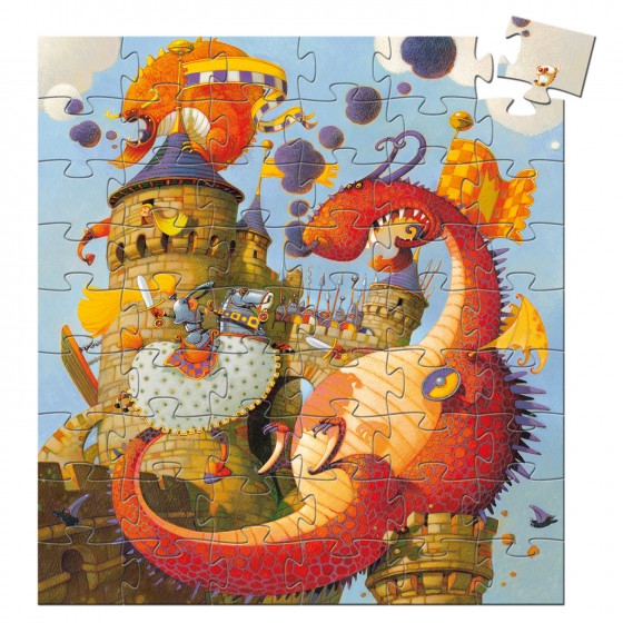 Puzzle silhouette Vaillant et les dragons 54 pièces