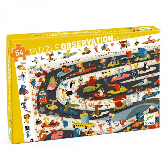Puzzle observation Rallye automobile 54 pièces