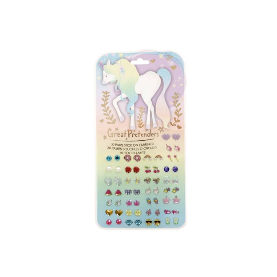 Boucles d'oreilles autocollantes licorne Great Pretenders