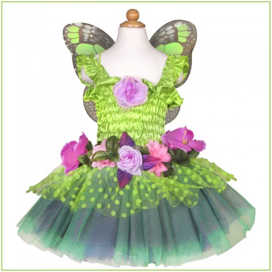 Robe fairy bloom de luxe verte - 5/6 ans
