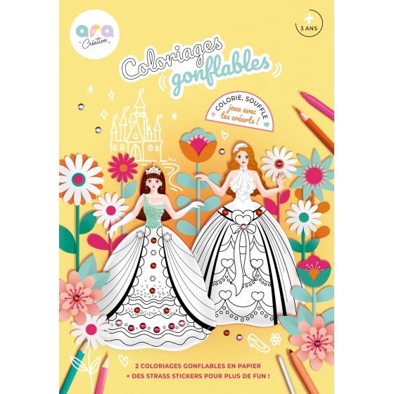 Coloriage gonflable princesses + strass