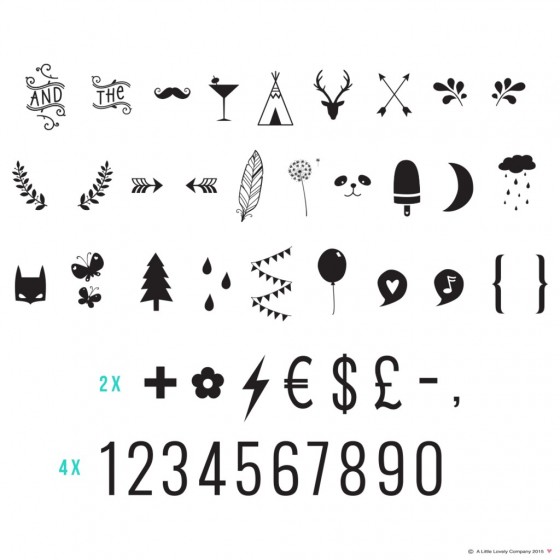 Set de symboles pour Lightbox : Chiffres et symboles