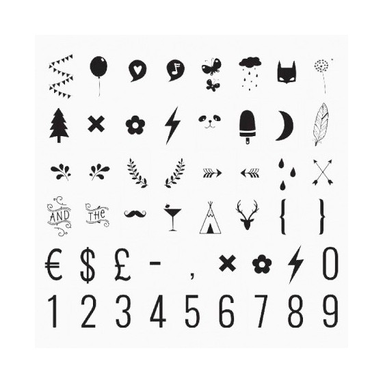 Set de symboles pour lightbox : Nombres et symboles