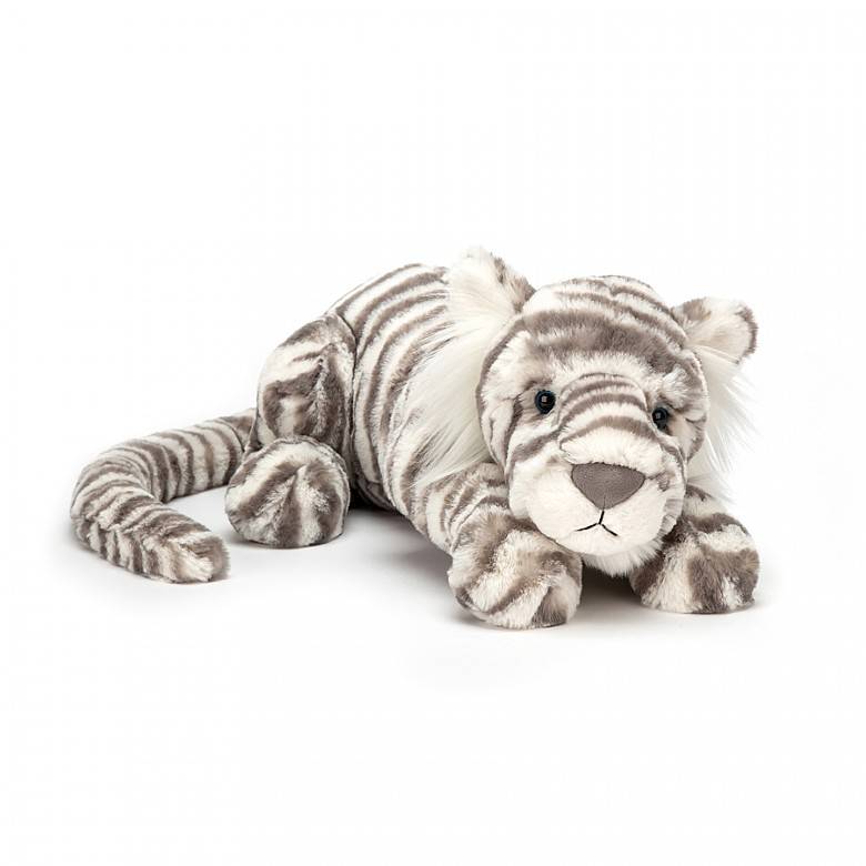 Sacha Snow Tiger Medium Jellycat Peluche Doudou Cadeau De Naissance